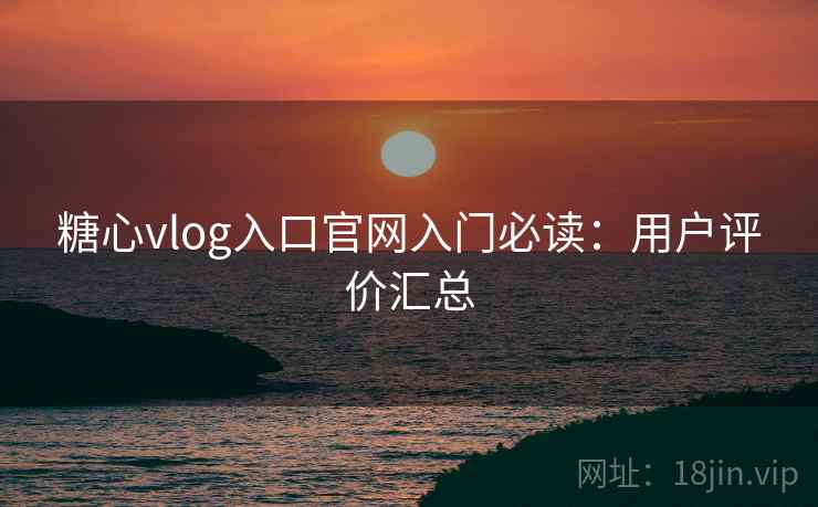 糖心vlog入口官网入门必读：用户评价汇总